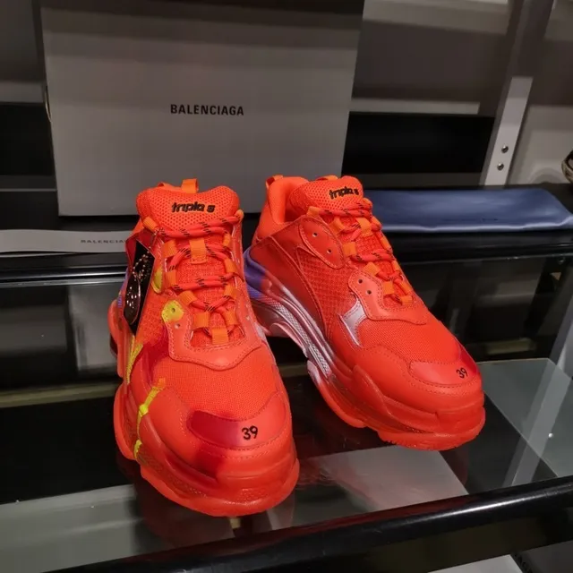 Balenciaga Triple S Neon Orange Purple Yellow Chunky Sneakers 3
