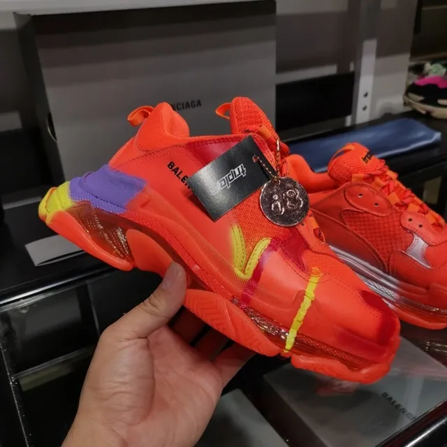 Balenciaga Triple S Neon Orange Purple Yellow Chunky Sneakers 5