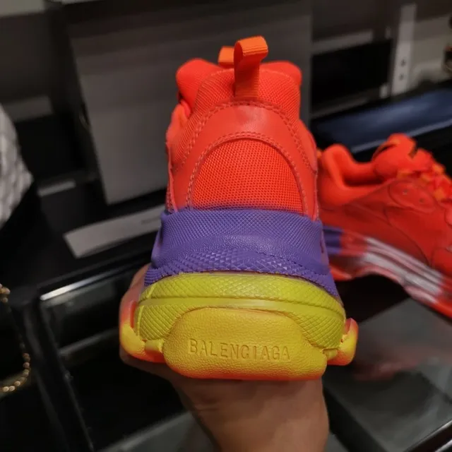 Balenciaga Triple S Neon Orange Purple Yellow Chunky Sneakers 6