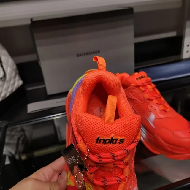 Balenciaga Triple S Neon Orange Purple Yellow Chunky Sneakers 7