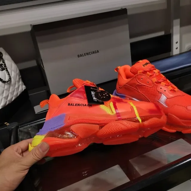 Balenciaga Triple S Neon Orange Purple Yellow Chunky Sneakers 9