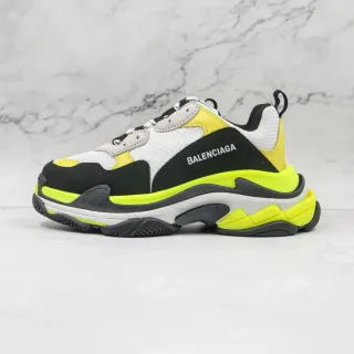 Balenciaga Triple S Neon Yellow Black White Chunky Sneakers