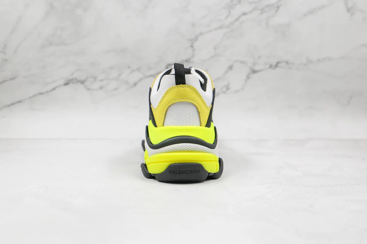 Balenciaga Triple S Neon Yellow Black White Chunky Sneakers 2