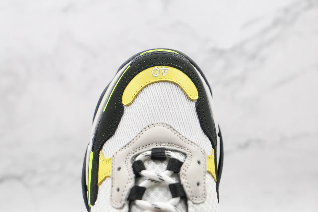 Balenciaga Triple S Neon Yellow Black White Chunky Sneakers 5