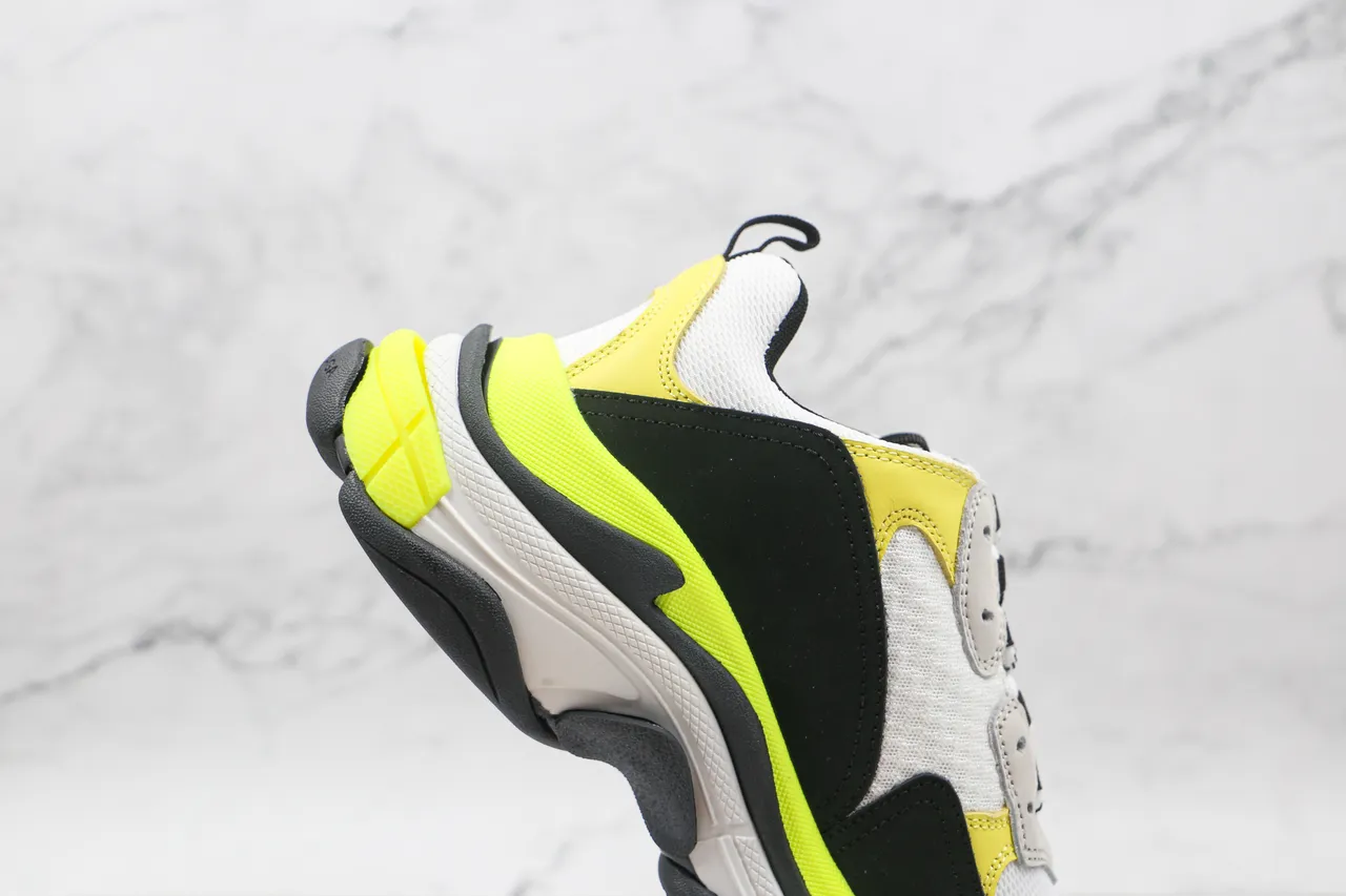 Balenciaga Triple S Neon Yellow Black White Chunky Sneakers 6