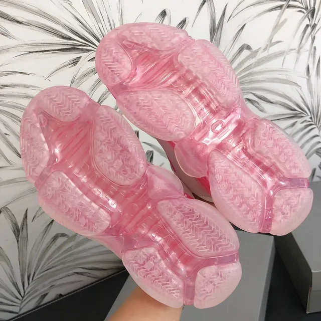 Balenciaga Triple S Pink and White Chunky Sneakers 3