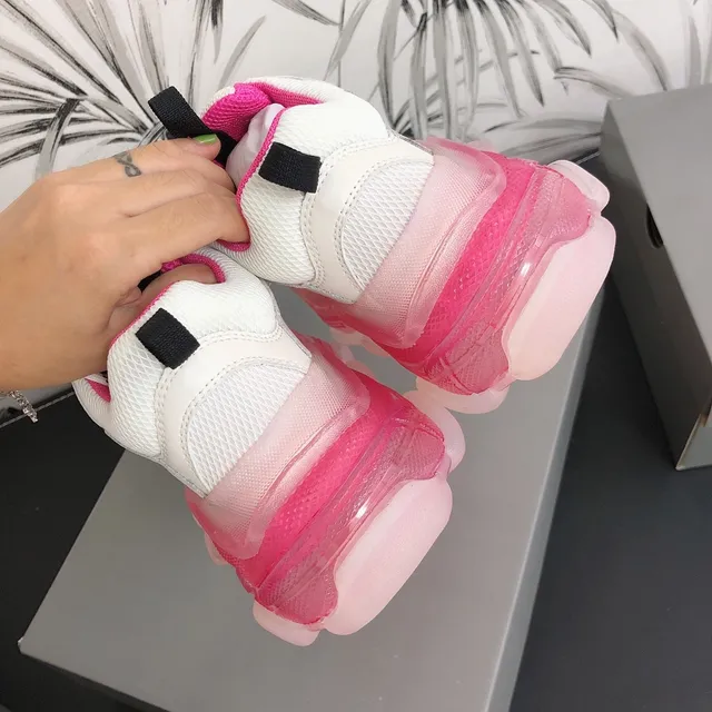 Balenciaga Triple S Pink and White Chunky Sneakers 4