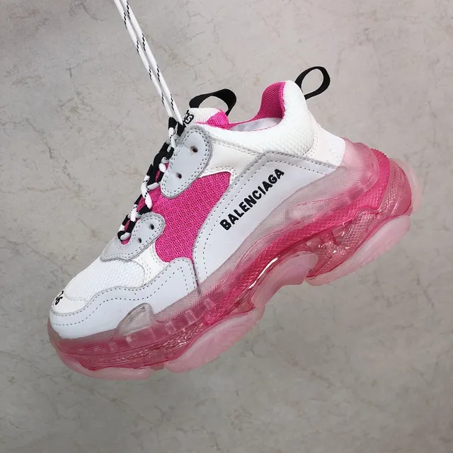 Balenciaga Triple S Pink and White Chunky Sneakers 5