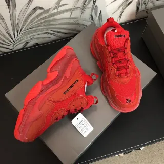 Balenciaga Triple S Red Chunky Sneakers