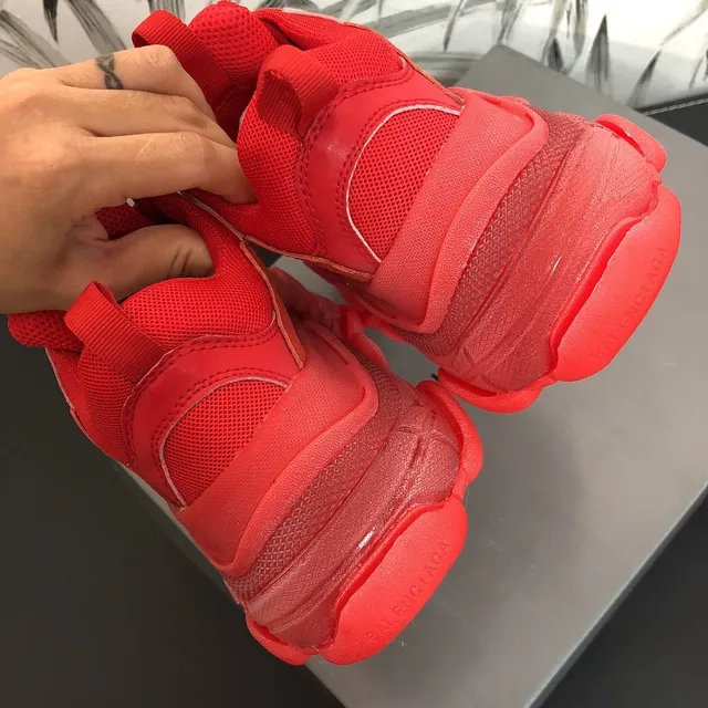 Balenciaga Triple S Red Chunky Sneakers 3