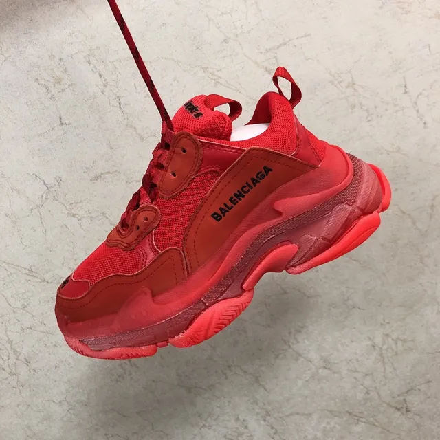 Balenciaga Triple S Red Chunky Sneakers 4