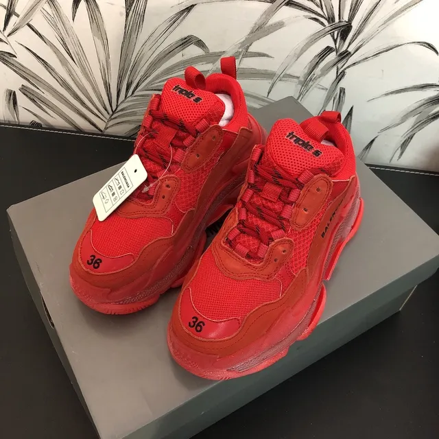 Balenciaga Triple S Red Chunky Sneakers 5