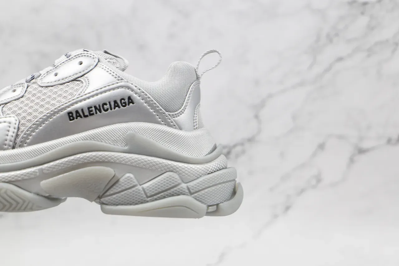 Balenciaga Triple S Silver Chunky Sneakers 4