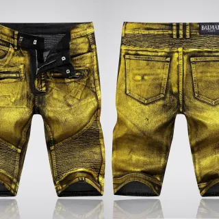 Balmain شورتات بيكر معدني ذهبي مبطن