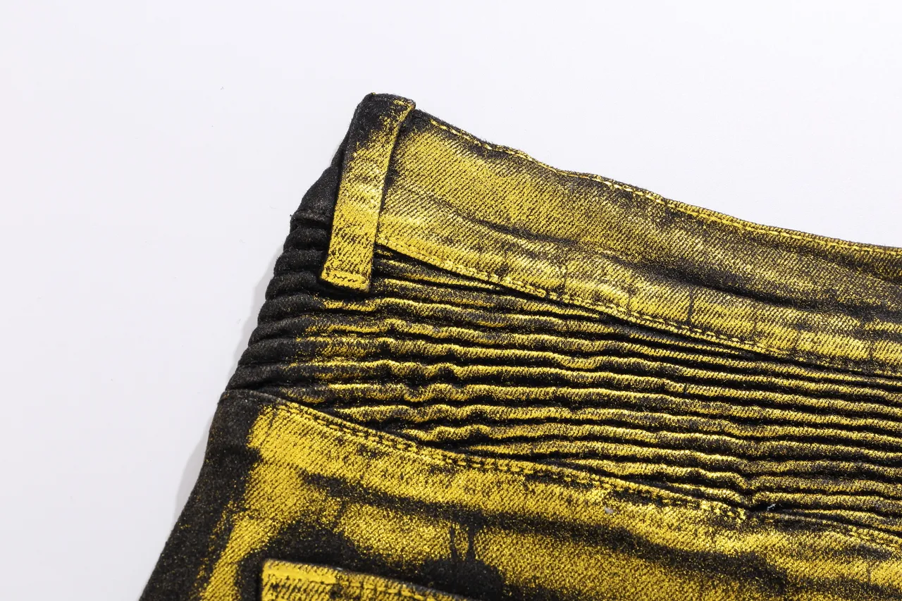 Balmain Shorts Biker Métallique Or Matelassé 2