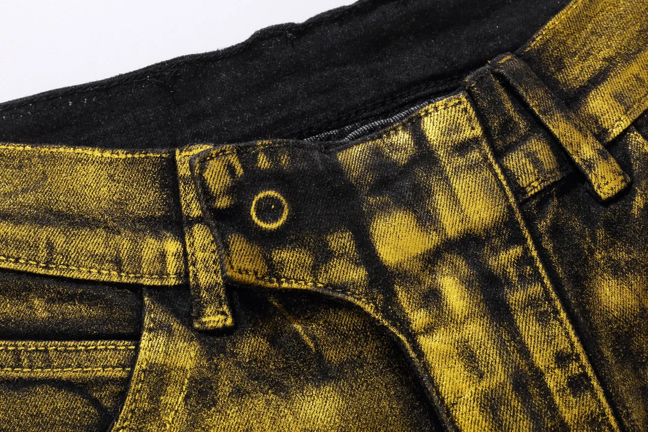 Balmain Shorts Biker Métallique Or Matelassé 8