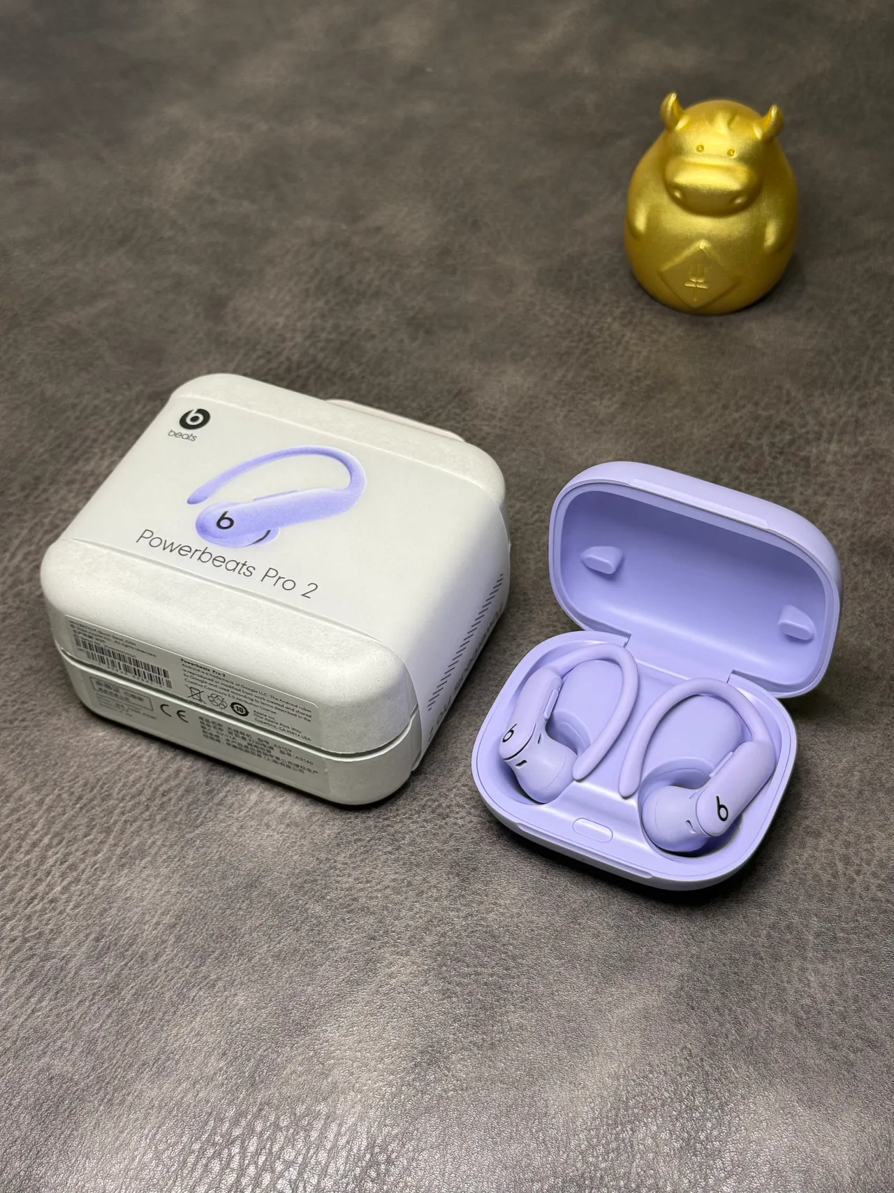 Beats Powerbeats Pro 2 बैंगनी सफेद कॉम्पैक्ट चौकोर केस मैट लैवेंडर फिनिश TWS ईयरबड्स 16