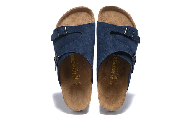 Birkenstock Arizona Navy Suede দুই স্ট্র্যাপ বাকেল স্লিপার 2