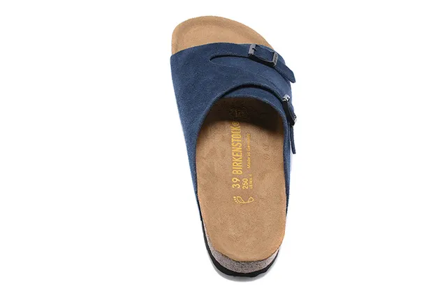 Birkenstock Arizona Navy Suede দুই স্ট্র্যাপ বাকেল স্লিপার 5