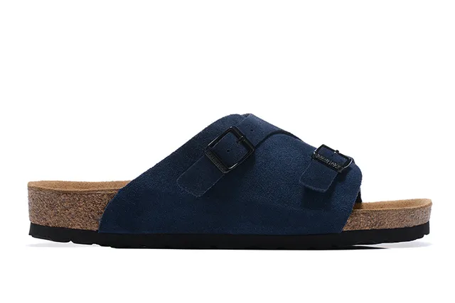 Birkenstock Arizona Navy Suede দুই স্ট্র্যাপ বাকেল স্লিপার 6