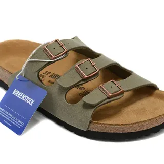 Birkenstock Arizona जैतूनी हरी सुड काजुअल सैंडल