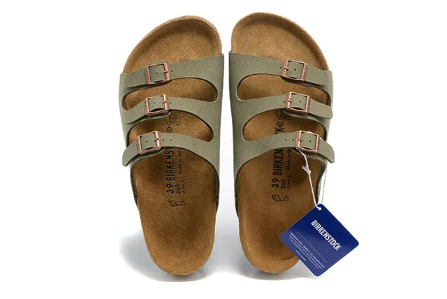 Birkenstock Arizona 橄榄绿麂皮休闲凉鞋 2