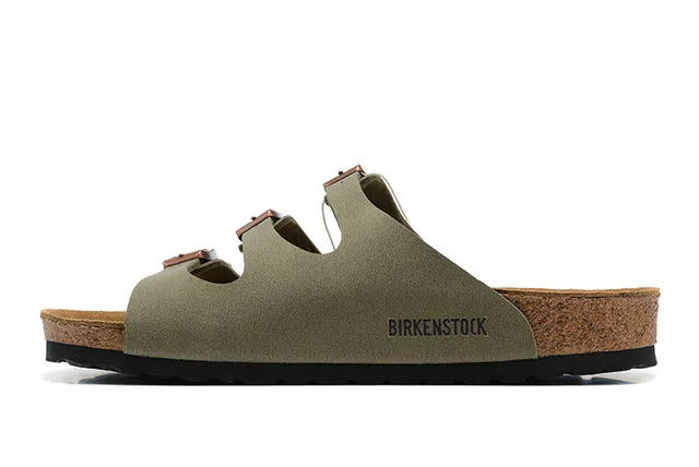 Birkenstock Arizona 橄榄绿麂皮休闲凉鞋 4