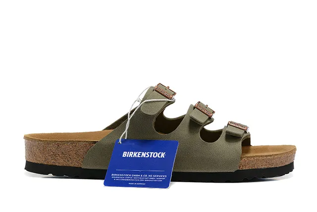 Birkenstock Arizona 橄榄绿麂皮休闲凉鞋 6