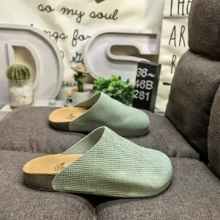 Birkenstock Boston Woven पुदीना हरा चप्पल