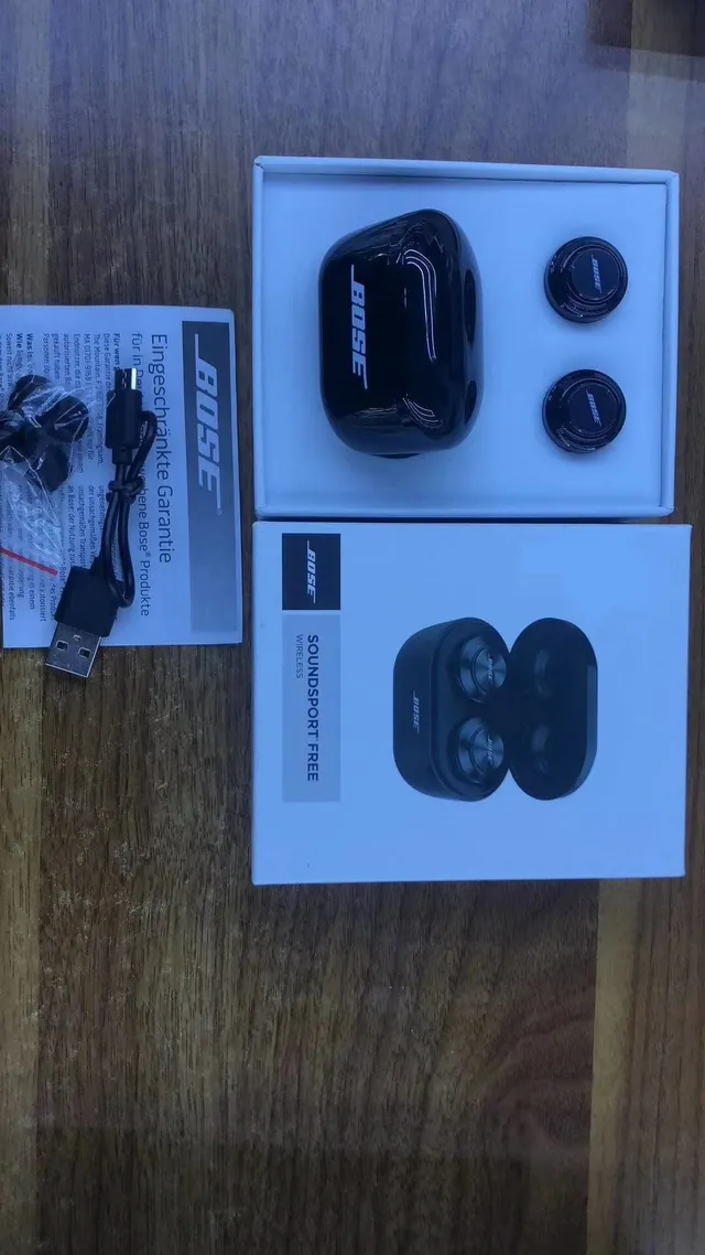 Bose SoundSport Free Noir Blanc Compact Oval Étui de Charge Finition Mate TWS Écouteurs 4