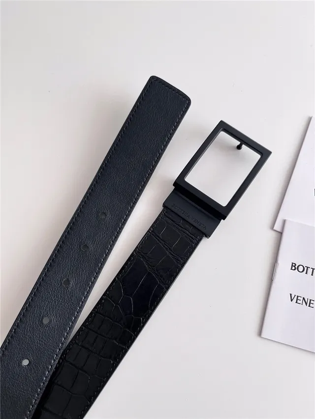 Bottega Veneta Cassette Intrecciato 黑色和绿色皮革腰带 6