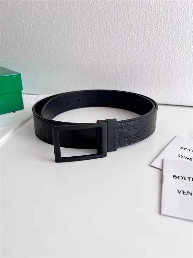 Bottega Veneta Cassette Intrecciato 黑色和绿色皮革腰带 7