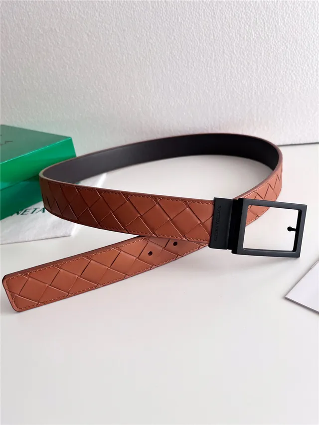 Bottega Veneta Cassette Intrecciato 黑色和绿色皮革腰带 8
