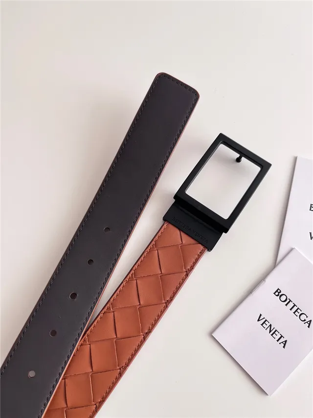 Bottega Veneta Cassette Intrecciato 黑色和绿色皮革腰带 12