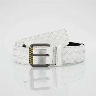 Bottega Veneta Cassette Intrecciato সাদা চামড়ার বেল্ট