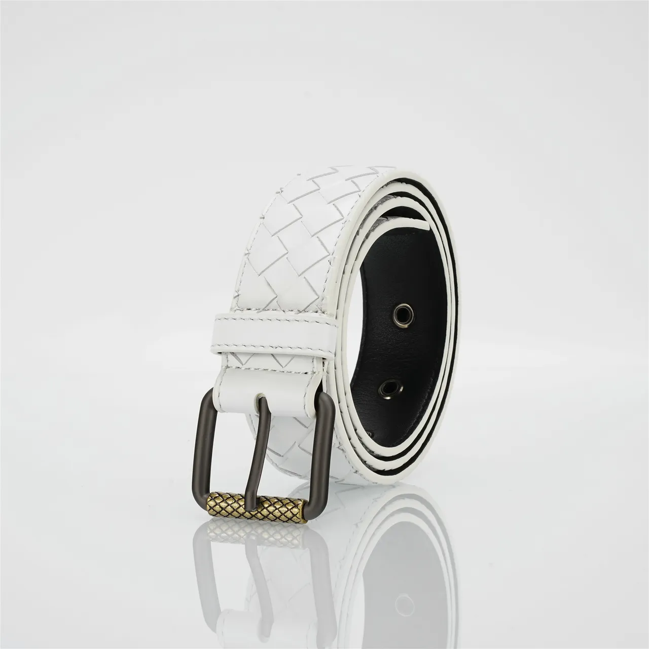 Bottega Veneta Cassette Intrecciato সাদা চামড়ার বেল্ট 7