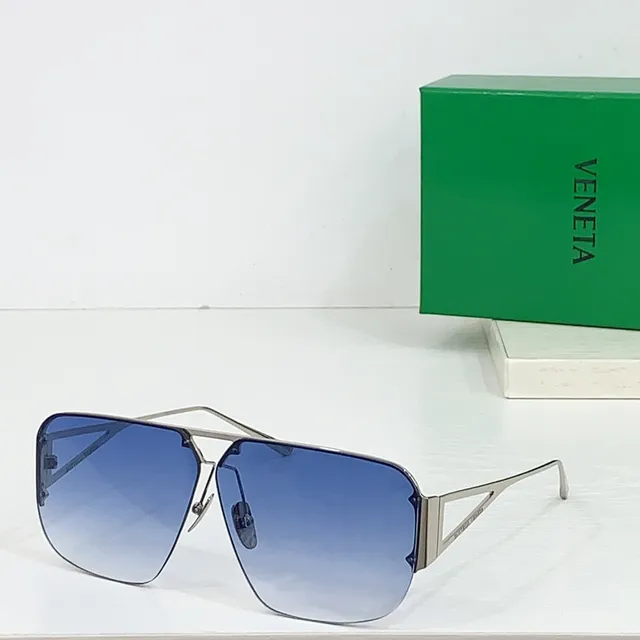 Bottega Veneta Shield Aviator Gold Yellow Metal Frame Sunglasses 3