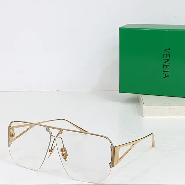 Bottega Veneta Shield Aviator Gold Yellow Metal Frame Sunglasses 5