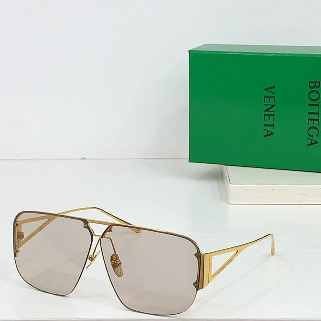 Bottega Veneta Shield Aviator Gold Yellow Metal Frame Sunglasses 6