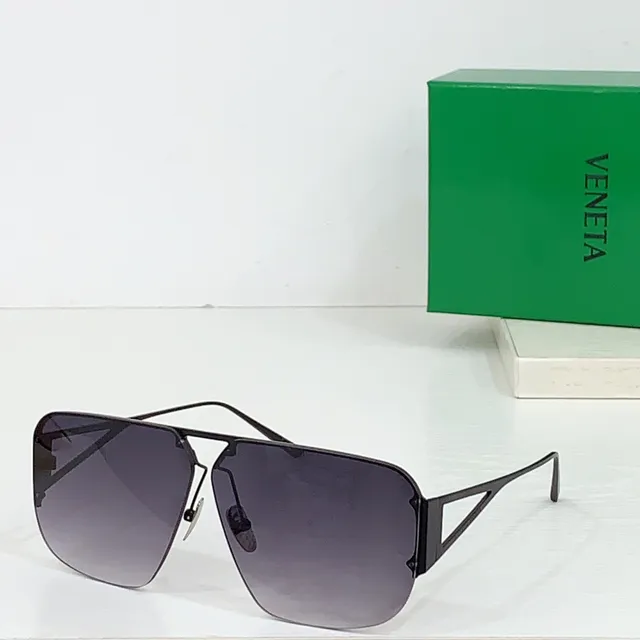 Bottega Veneta Shield Aviator Gold Yellow Metal Frame Sunglasses 8