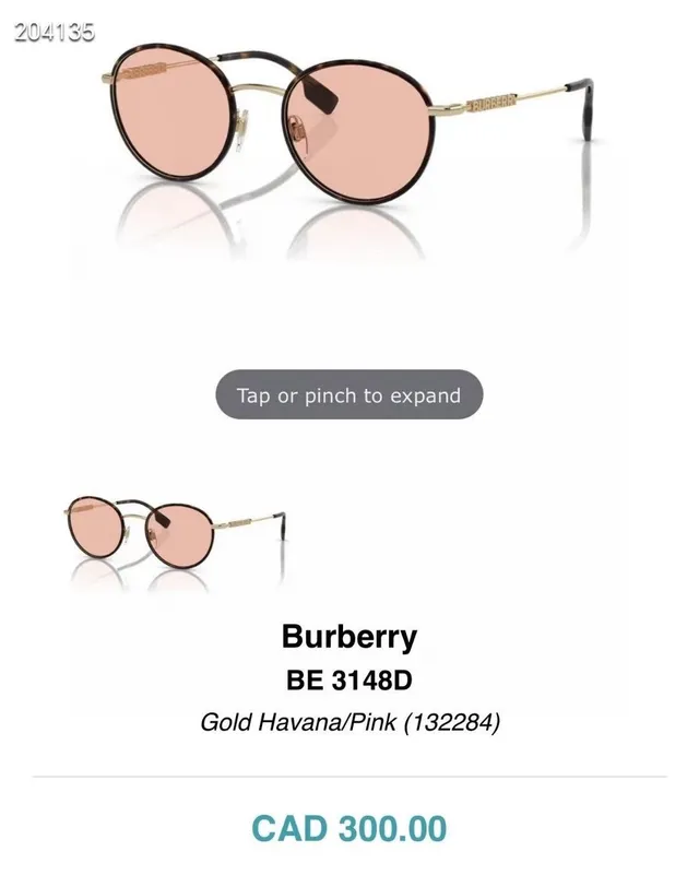 Burberry BE 3148D Black/Grey Round Sunglasses 2