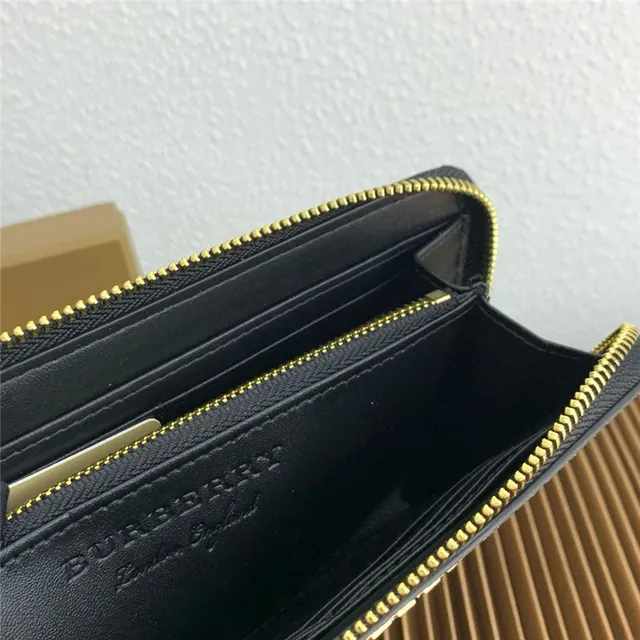 Burberry beige multicol casa a cuadros escocés grabado ecuestre caballero billetera larga 12