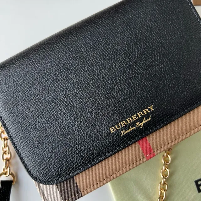 Burberry Negro y Beige House Check Flap-Over Cadena Bolso cruzado 6