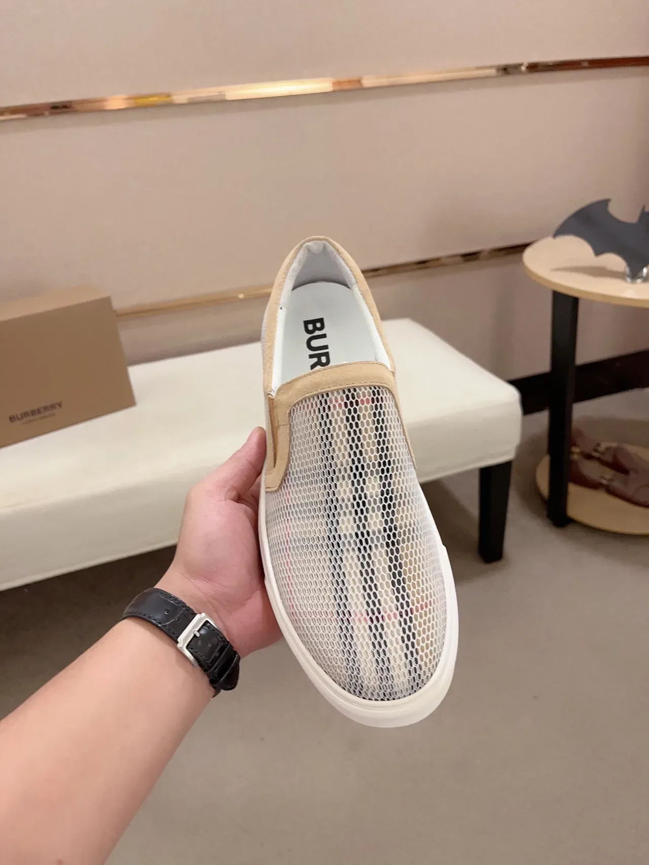 Burberry Check Mesh Slip-On Lifestyle Zapatillas 2