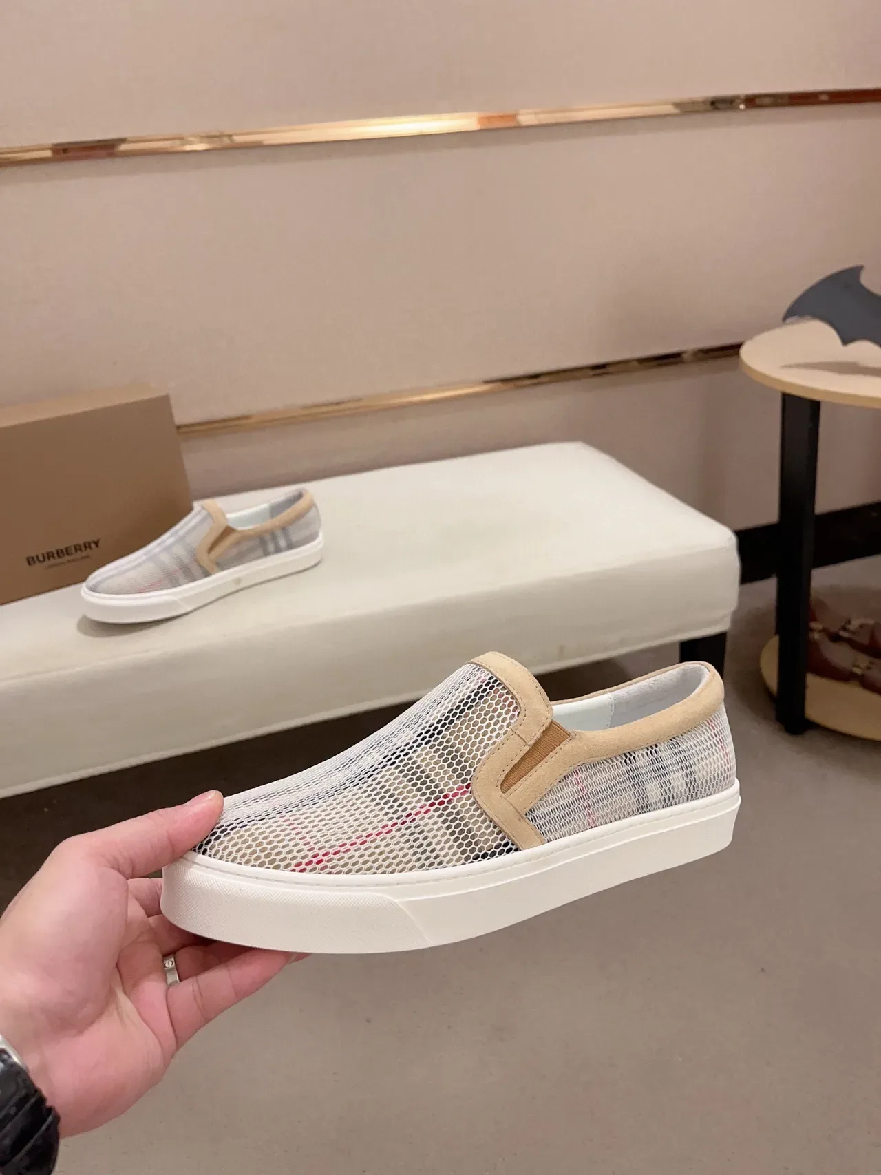 Burberry Check Mesh Slip-On Lifestyle Zapatillas 3