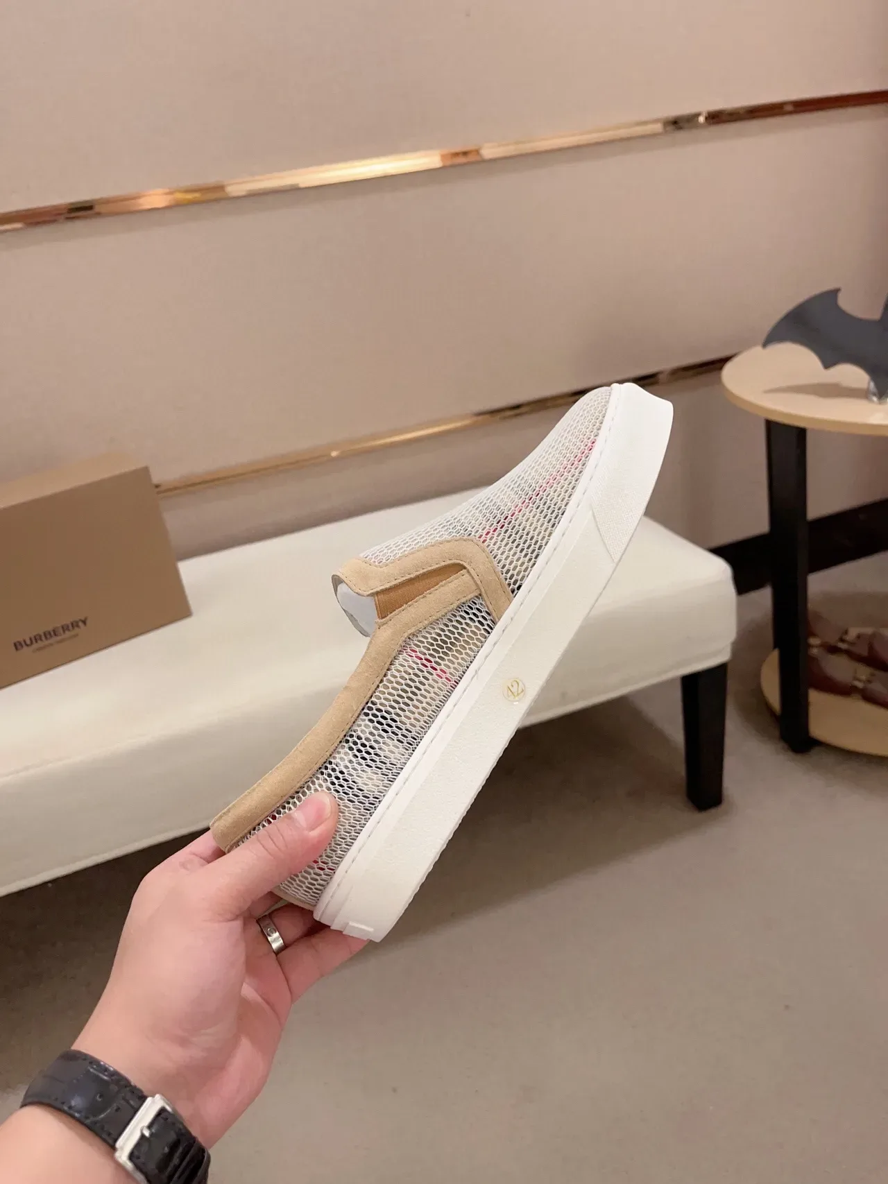 Burberry Check Mesh Slip-On Lifestyle Zapatillas 5
