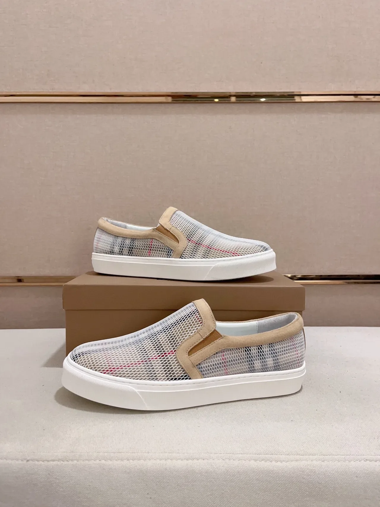 Burberry Check Mesh Slip-On Lifestyle Zapatillas 7