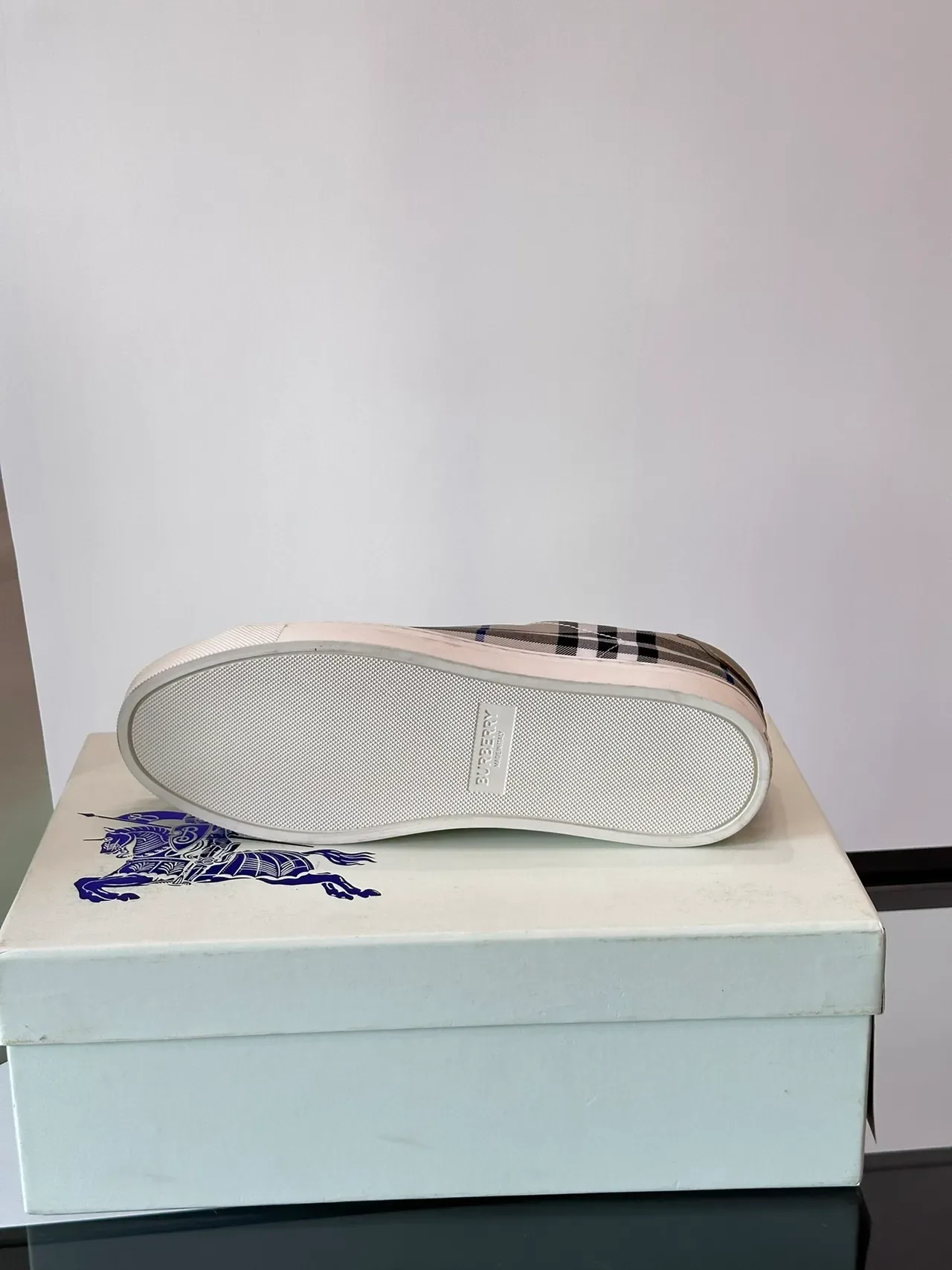 Burberry Check-Panel Beige Lifestyle Sneakers 2