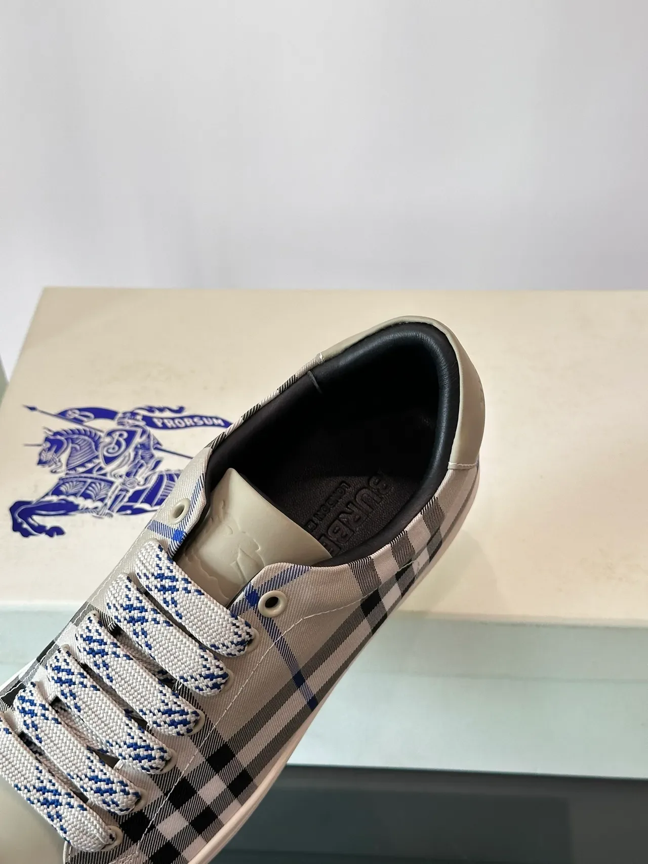 Burberry Check-Panel Beige Lifestyle Sneakers 3