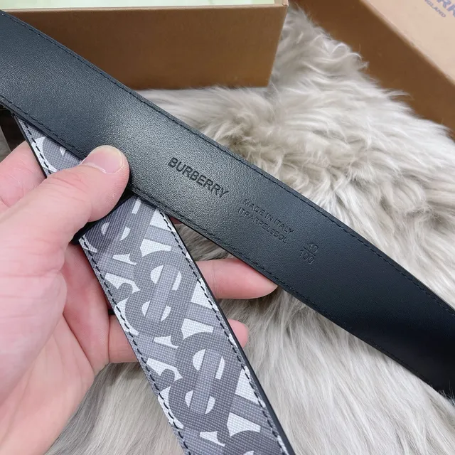 Burberry Knight Belt toile Monogram et Ceinture en cuir bleu marine 6